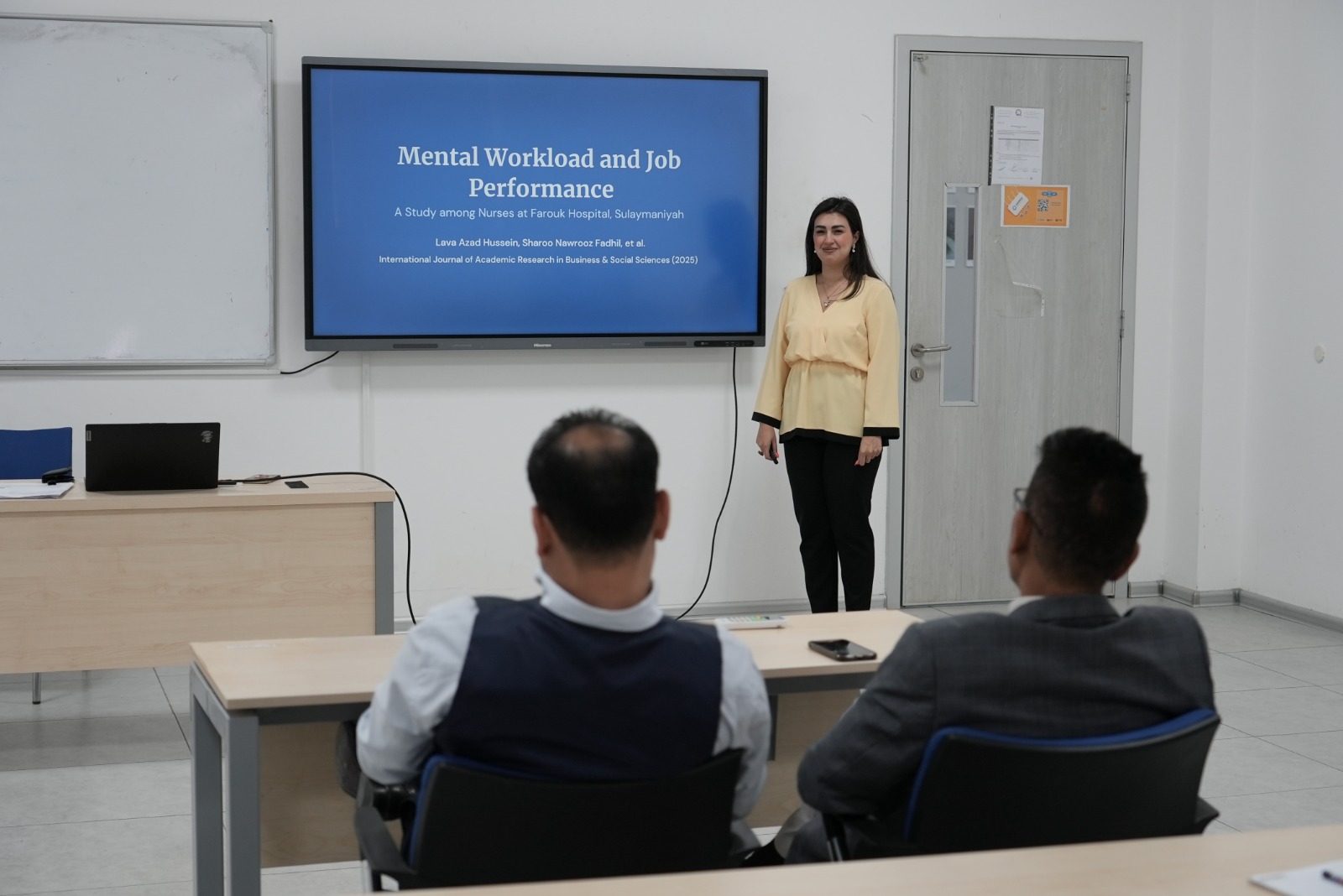 FMSS Faculty Seminar on the relationship between mental workload and job performance among nurses in Faruk Medical City, Sulaymaniyah, Iraq.
