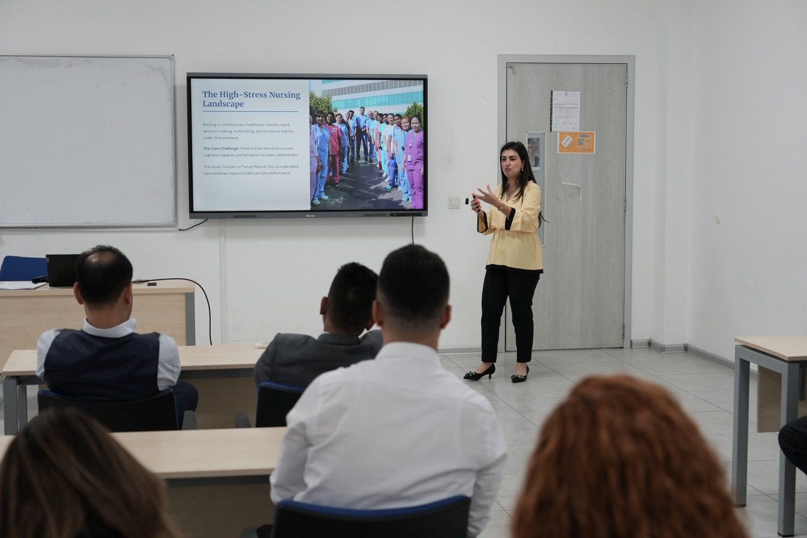 FMSS Faculty Seminar on the relationship between mental workload and job performance among nurses in Faruk Medical City, Sulaymaniyah, Iraq. Photo 4