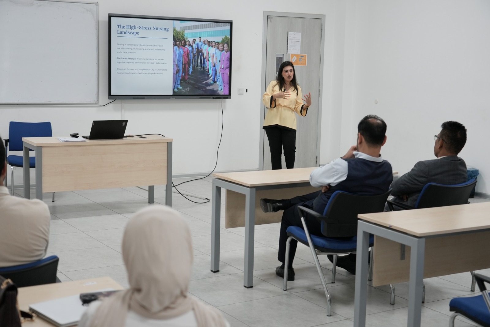 FMSS Faculty Seminar on the relationship between mental workload and job performance among nurses in Faruk Medical City, Sulaymaniyah, Iraq. Photo 7