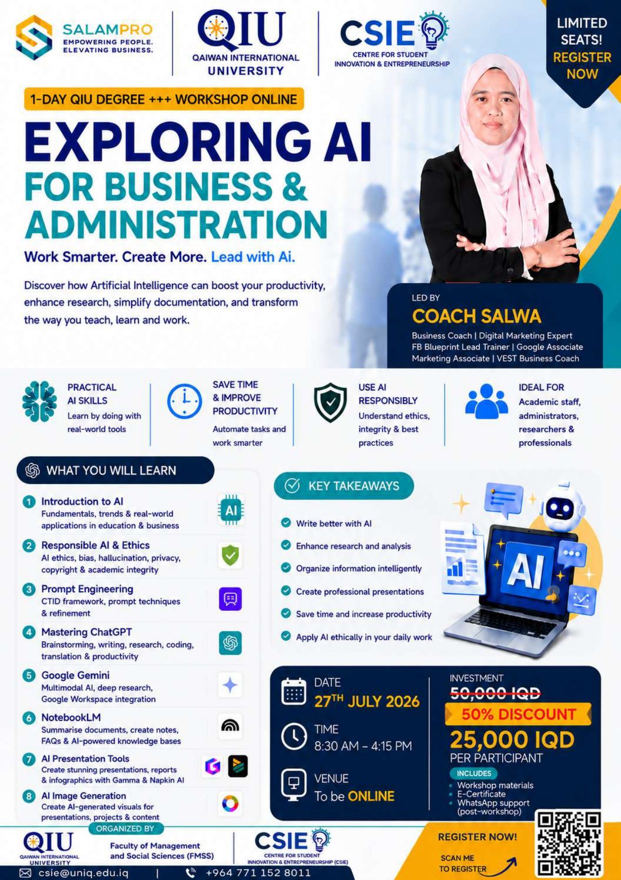 Invitation to the Online Workshop: Exploring AI for Business & Administration
